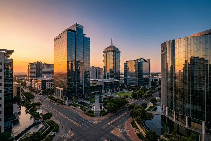 Modern office district in Johannesburg