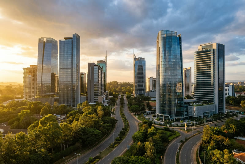 Modern office district in Nairobi